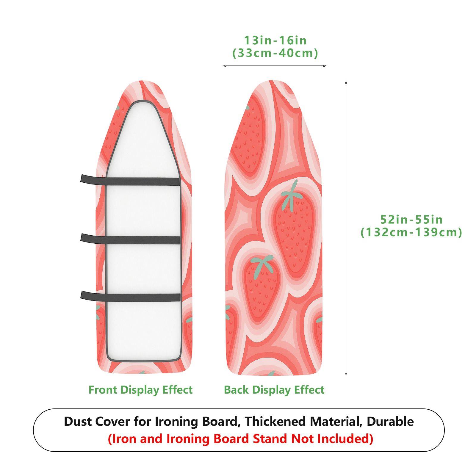1-Piece Strawberry Pink Fun Decorative  Ironing Board Cover, Universal Size, Without Board