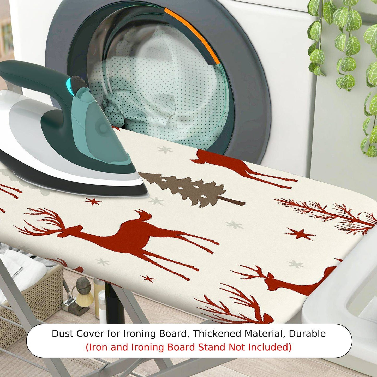 1-Piece Reindeer Christmas Winter  Ironing Board Cover, Universal Size, Without Board