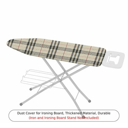 1-Piece Plaid Checkered Beige  Ironing Board Cover, Universal Size, Without Board