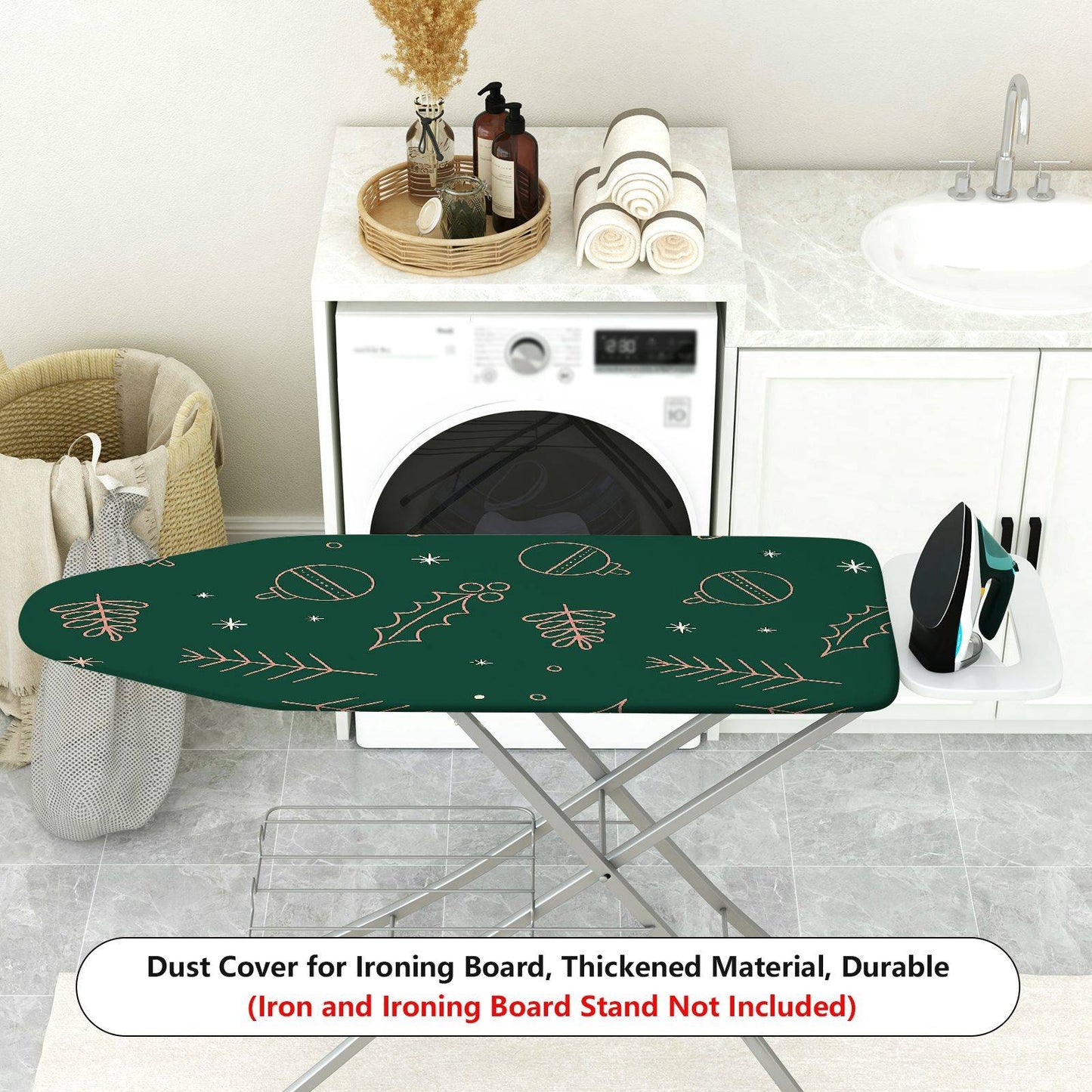 1-Piece Christmas Holiday Green  Ironing Board Cover, Universal Size, Without Board