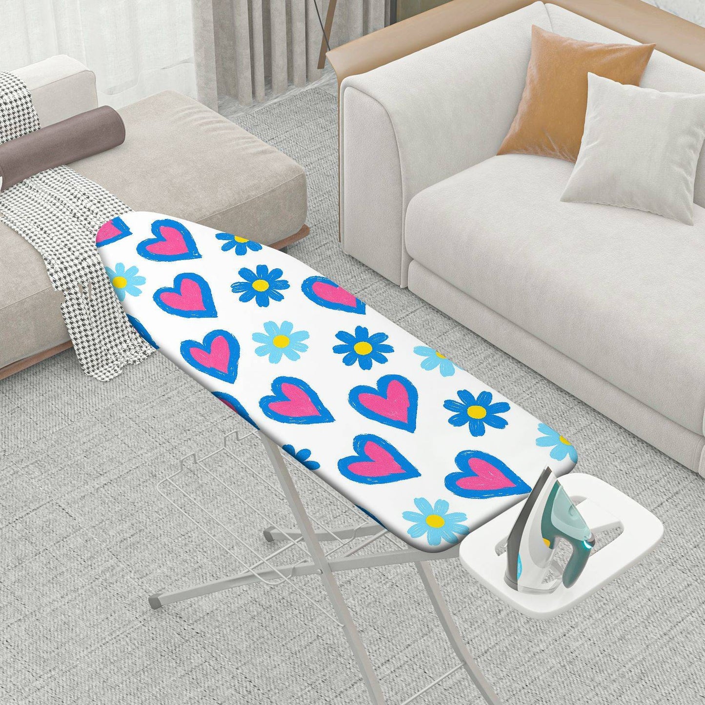 1-Piece Heart Floral Cute  Ironing Board Cover, Universal Size, Without Board