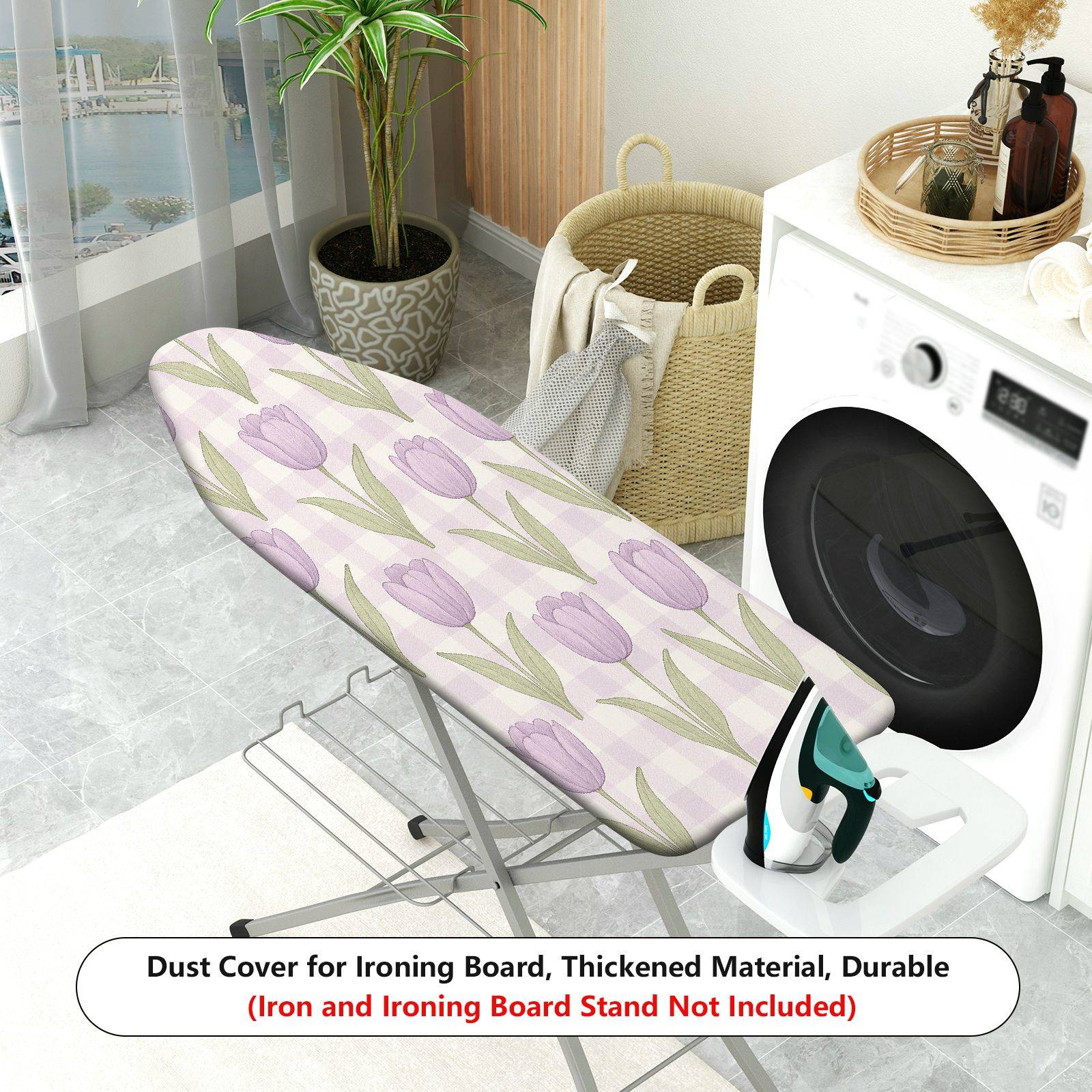 1-Piece Tulip Plaid Pastoral  Ironing Board Cover, Universal Size, Without Board