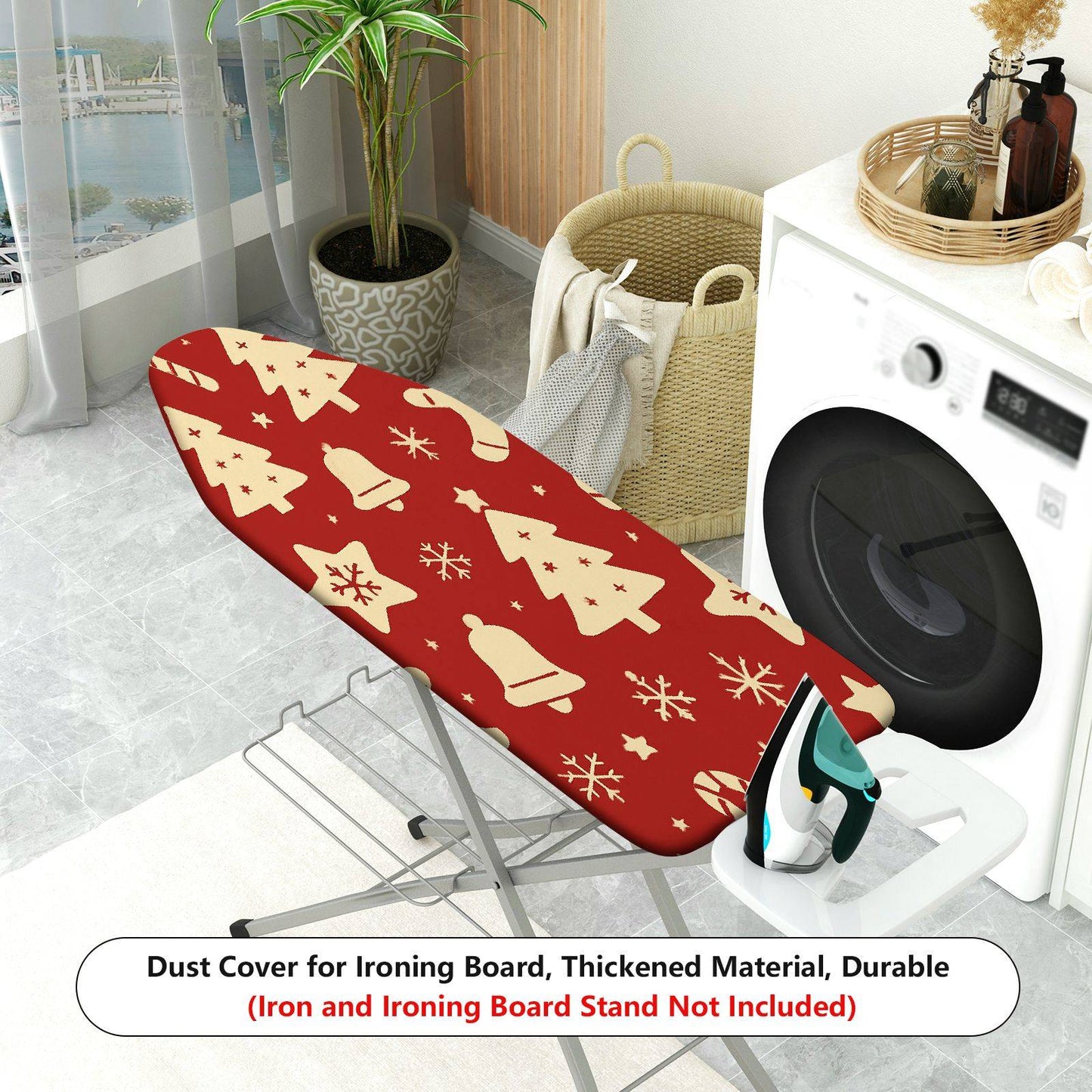 1-Piece Christmas Tree Bell Snowflake  Ironing Board Cover, Universal Size, Without Board
