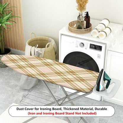 1-Piece Plaid Beige Brown  Ironing Board Cover, Universal Size, Without Board