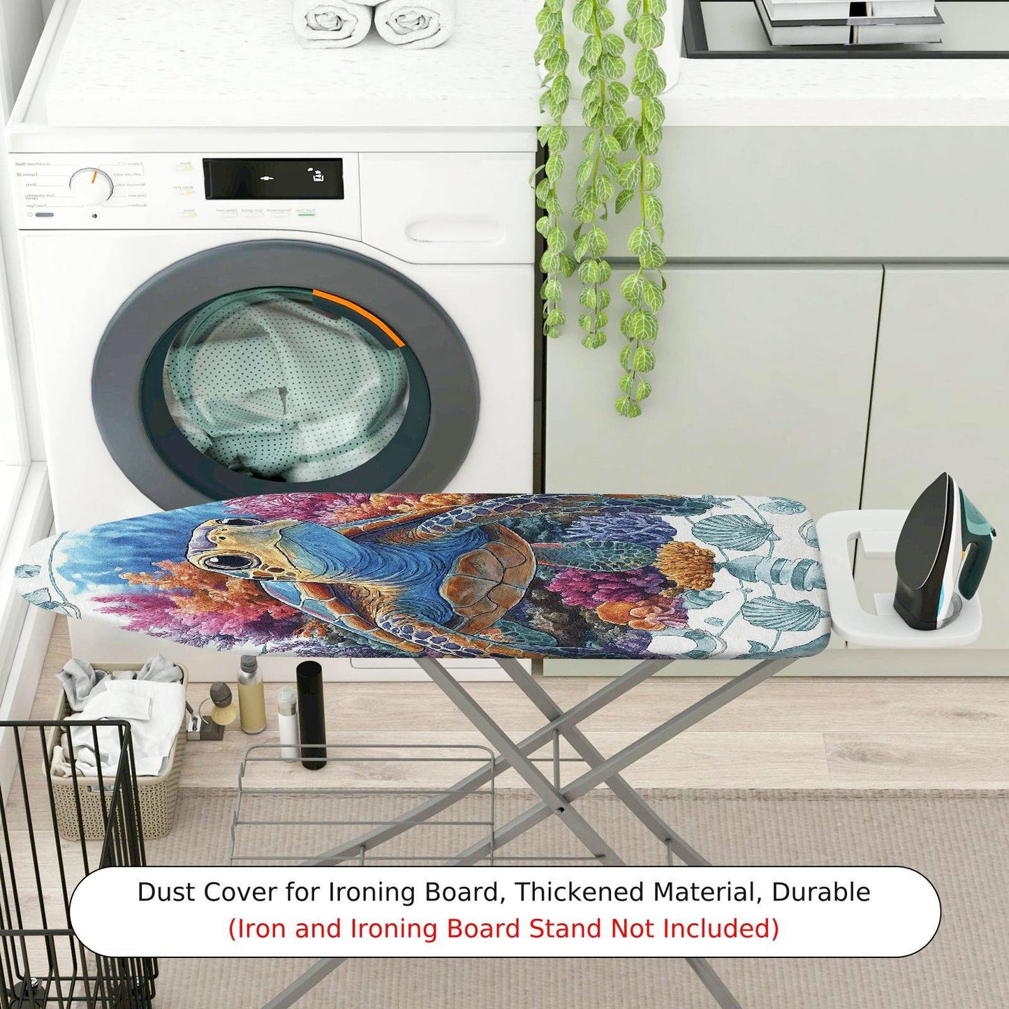 1-Piece Sea Turtle Coral Ocean  Ironing Board Cover, Universal Size, Without Board