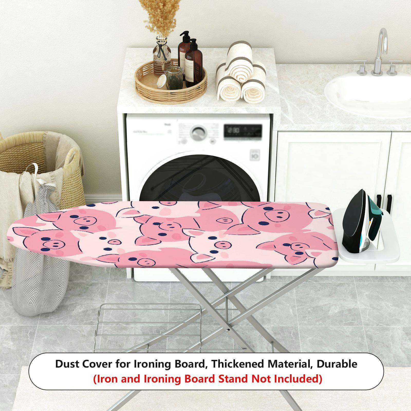 1-Piece Cute Pink Pig  Animal Pattern  Ironing Board Cover, Universal Size, Without Board