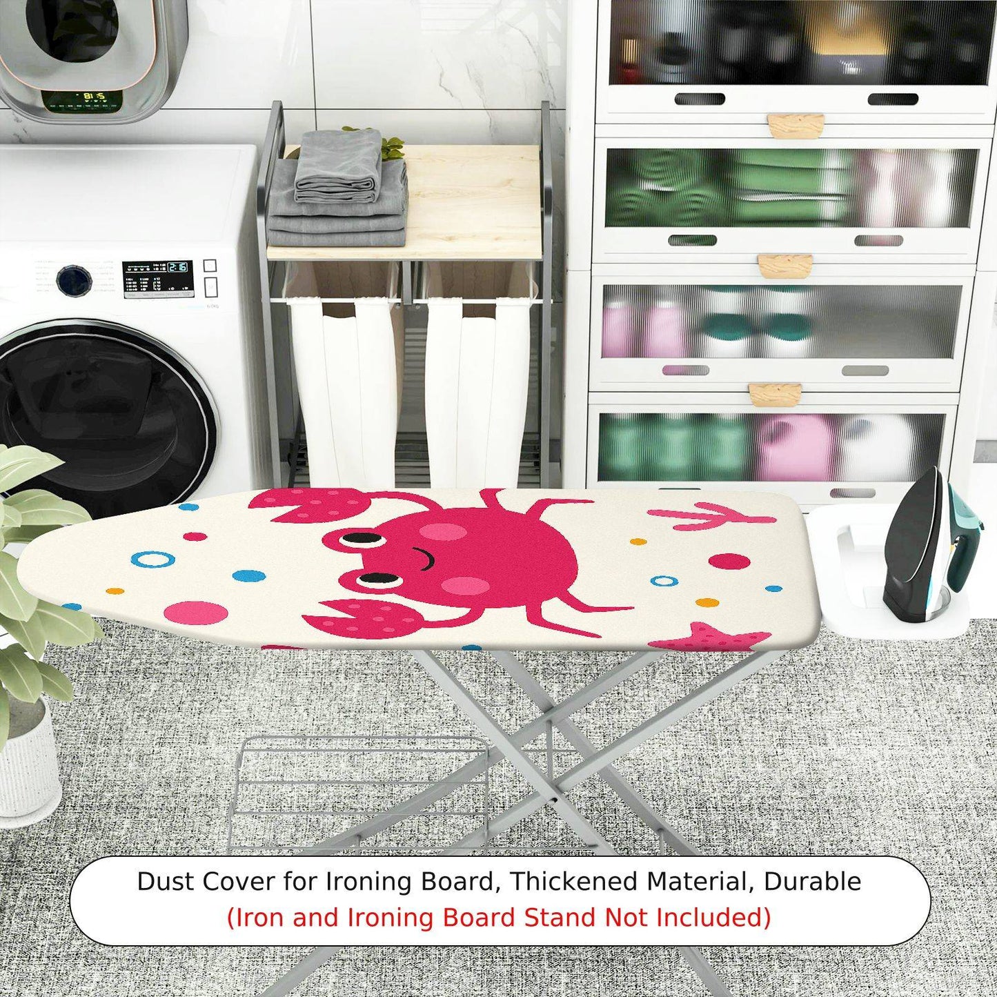 1-Piece Crab Fun Colorful  Ironing Board Cover, Universal Size, Without Board