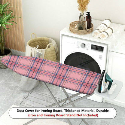 1-Piece Pink Plaid Checkered  Ironing Board Cover, Universal Size, Without Board