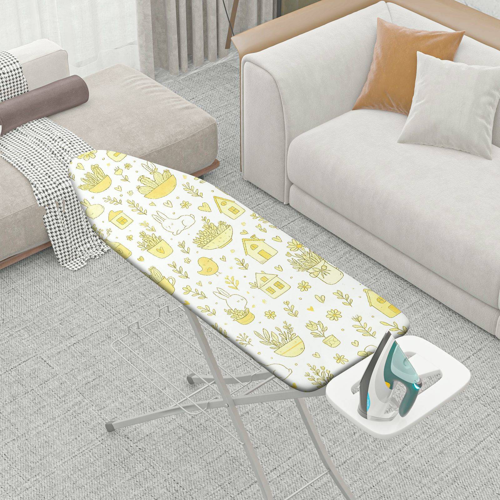 1-Piece Cute Animal Floral Nature  Ironing Board Cover, Universal Size, Without Board