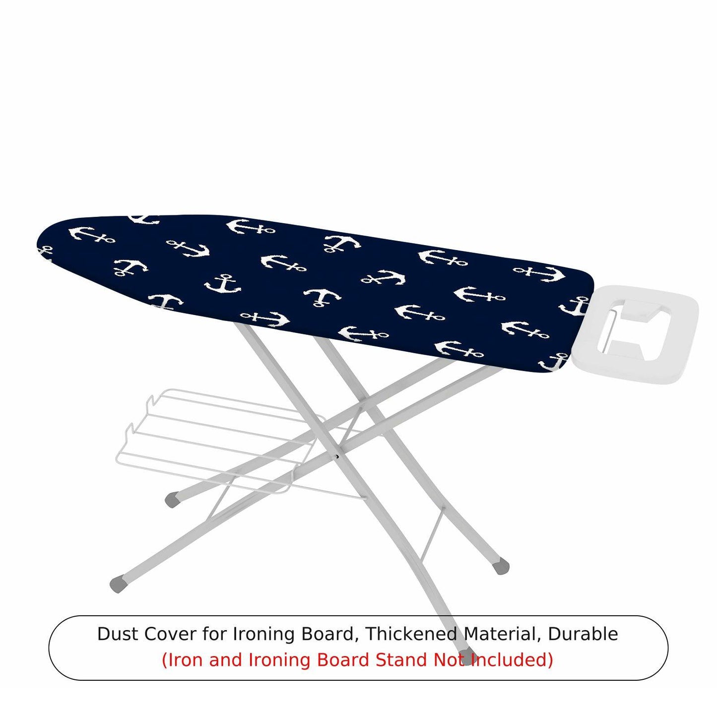 1-Piece Anchor Pattern Nautical Design Dark Blue  Ironing Board Cover, Universal Size, Without Board