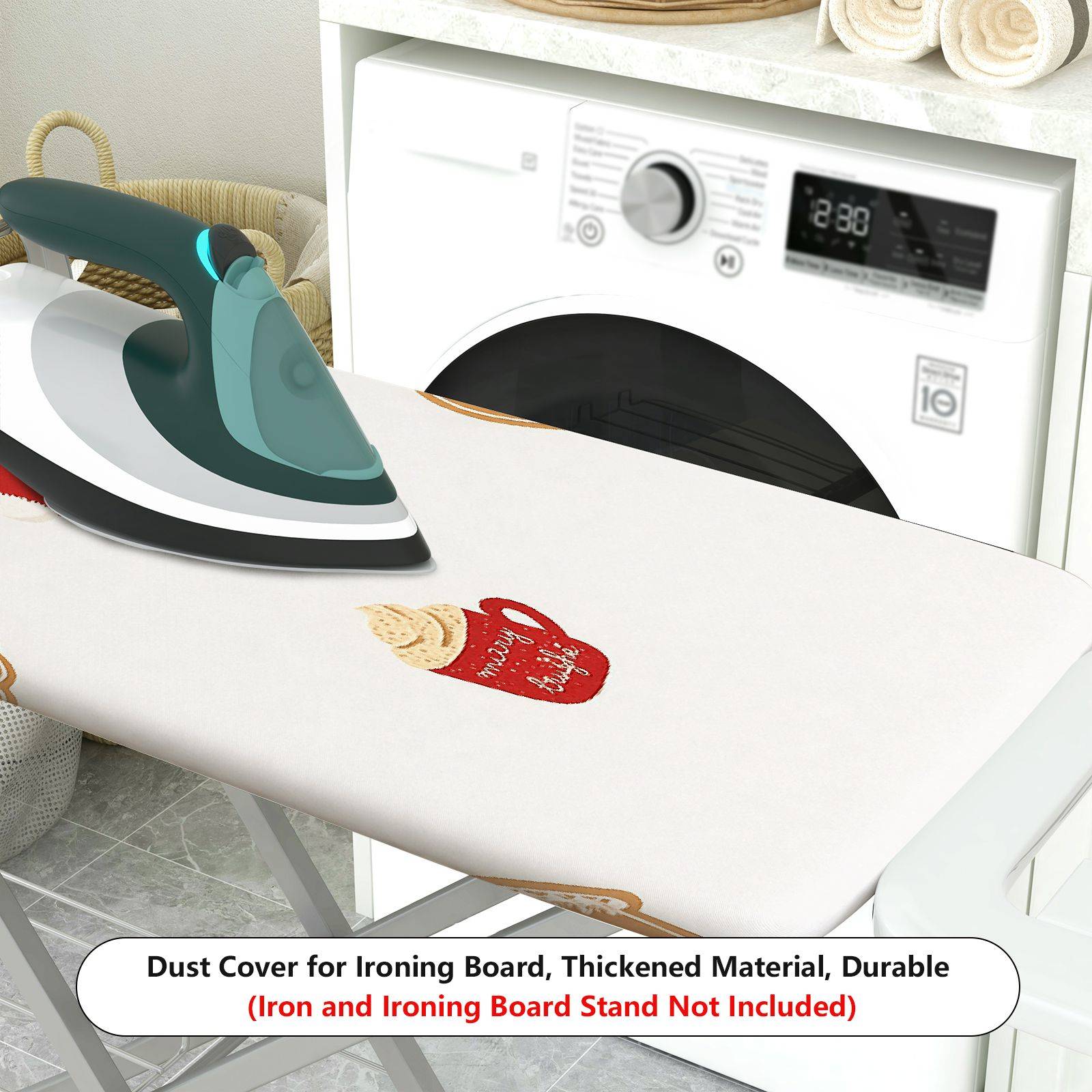 1-Piece Christmas Stocking Cookie Mug  Ironing Board Cover, Universal Size, Without Board