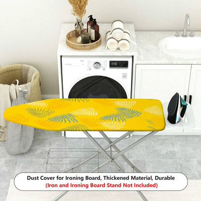 1-Piece Yellow Leaf Pattern Vibrant Tropical  Ironing Board Cover, Universal Size, Without Board