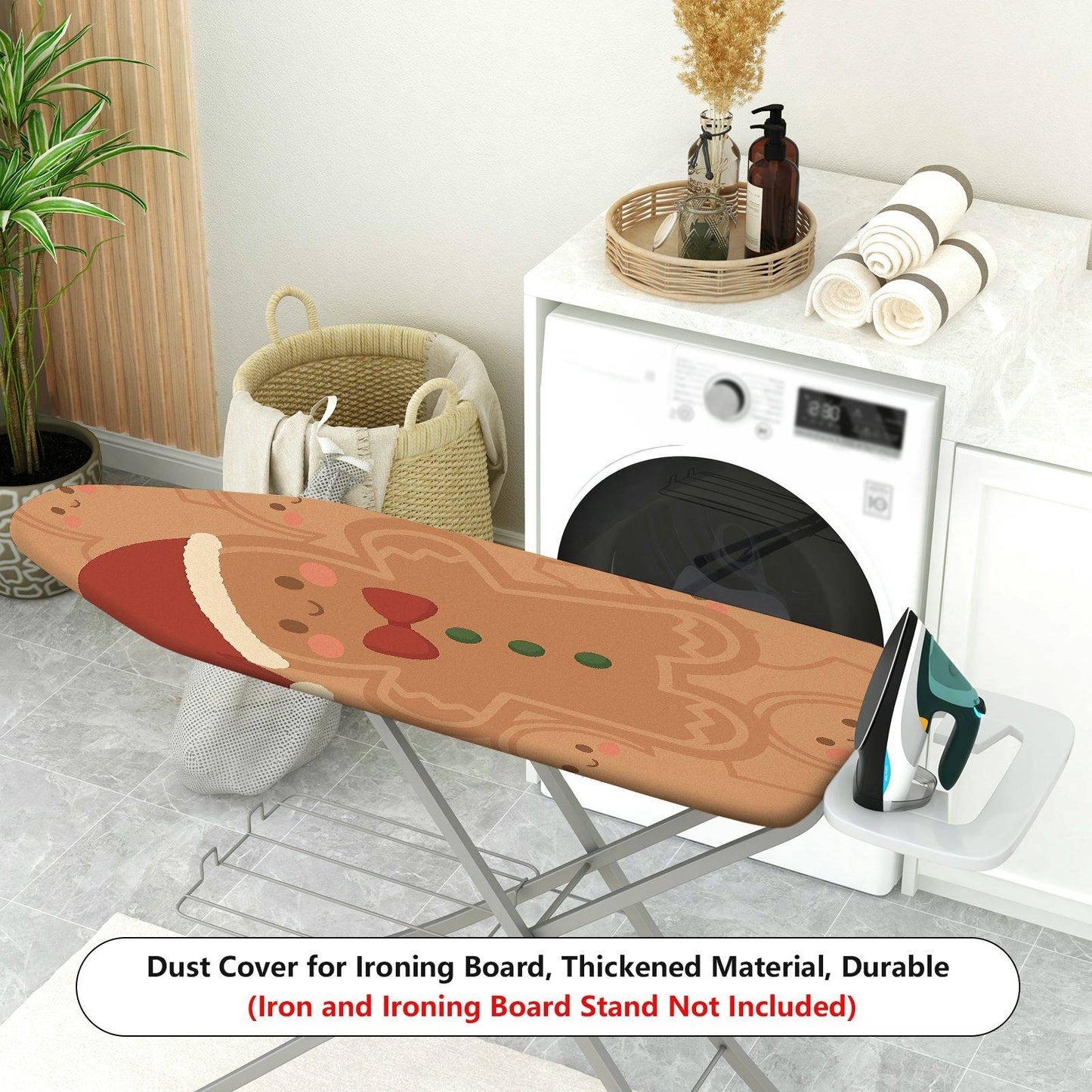 1-Piece Christmas Gingerbread Santa  Ironing Board Cover, Universal Size, Without Board