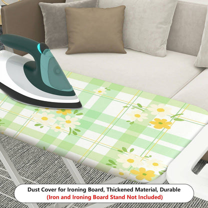 1-Piece Plaid Floral Printed Green  Ironing Board Cover, Universal Size, Without Board