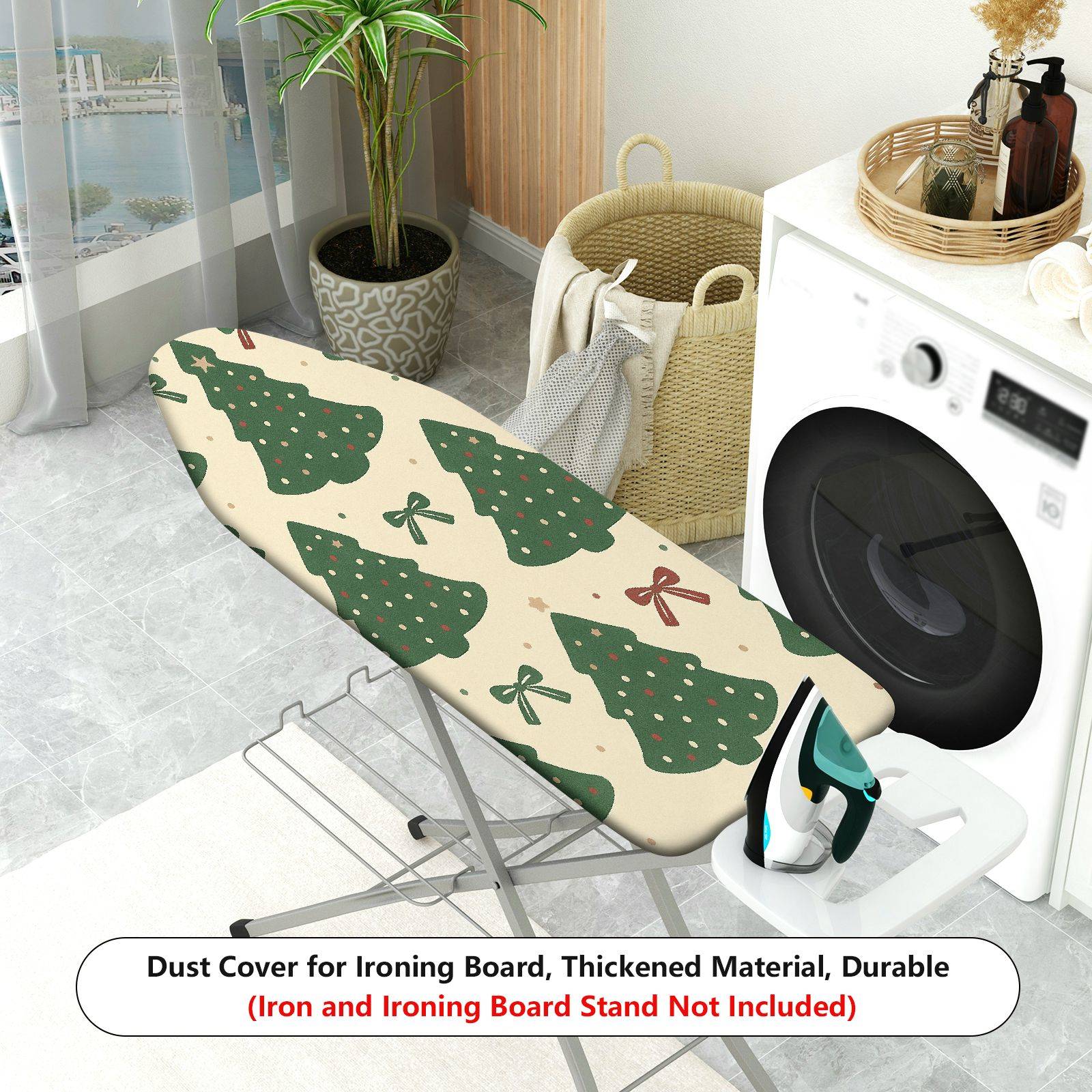 1-Piece Christmas Tree Pattern Bowknot Festive  Ironing Board Cover, Universal Size, Without Board