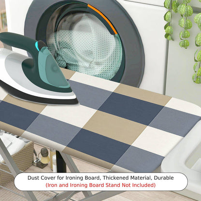1-Piece Plaid Checkered Blue  Ironing Board Cover, Universal Size, Without Board