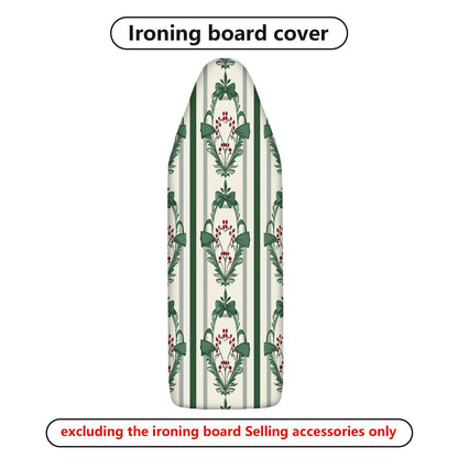 1-Piece Christmas Green Bow Stripe  Ironing Board Cover, Universal Size, Without Board