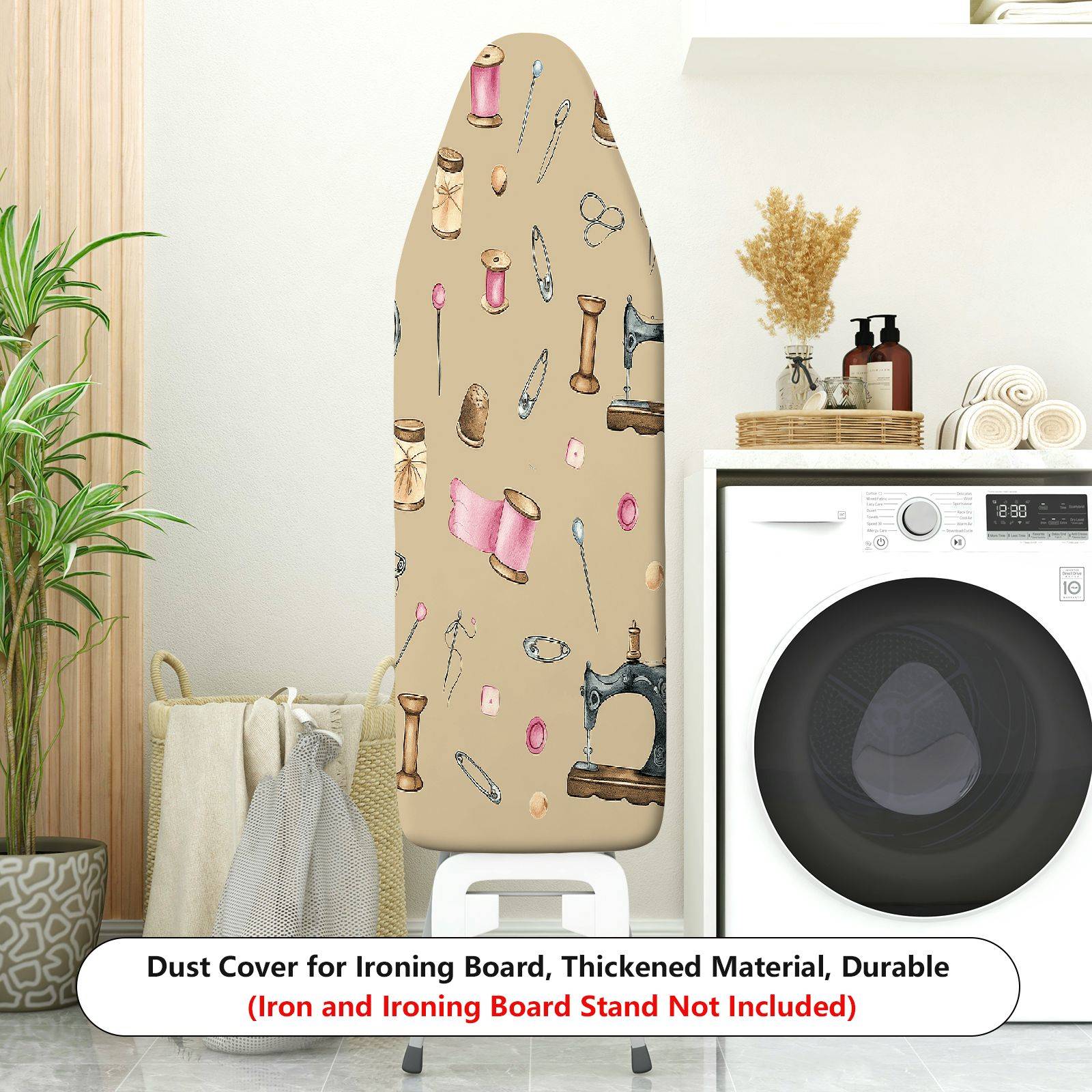 1-Piece Sewing Pattern Retro Style Beige  Ironing Board Cover, Universal Size, Without Board