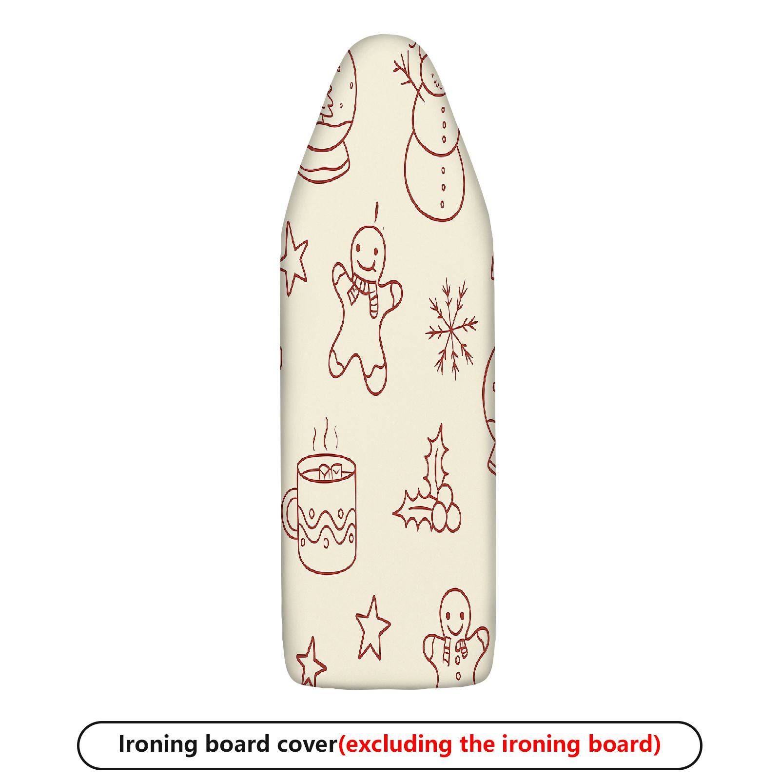 1-Piece Christmas Snowman Gingerbread  Ironing Board Cover, Universal Size, Without Board