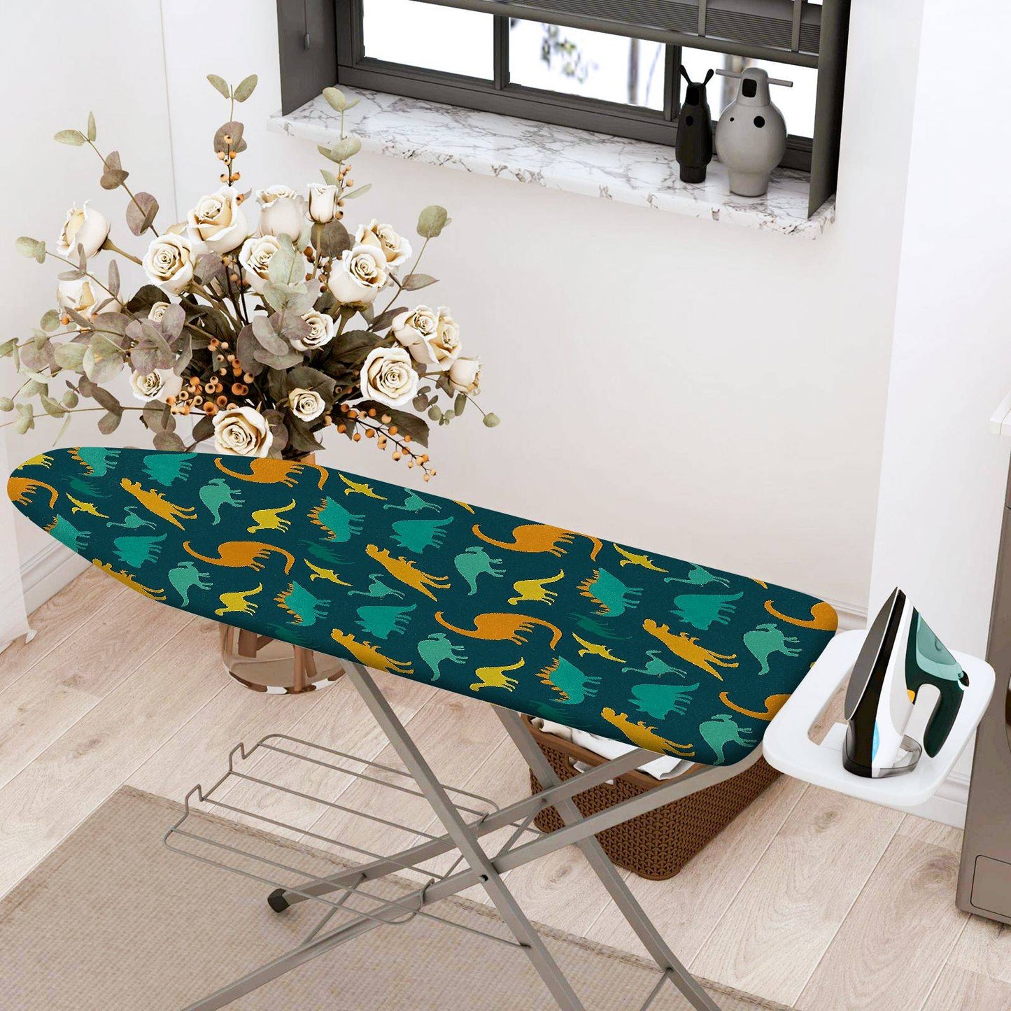 1-Piece Dinosaur Pattern Colorful Fun  Ironing Board Cover, Universal Size, Without Board