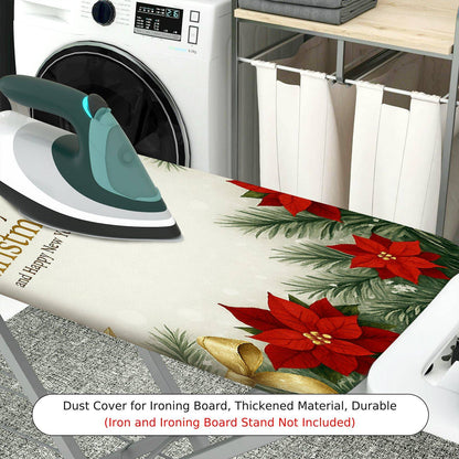 1-Piece Christmas Poinsettia Ornaments  Ironing Board Cover, Universal Size, Without Board