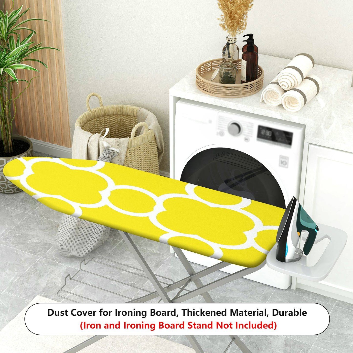1-Piece Yellow Floral Pattern Style Decorative  Ironing Board Cover, Universal Size, Without Board