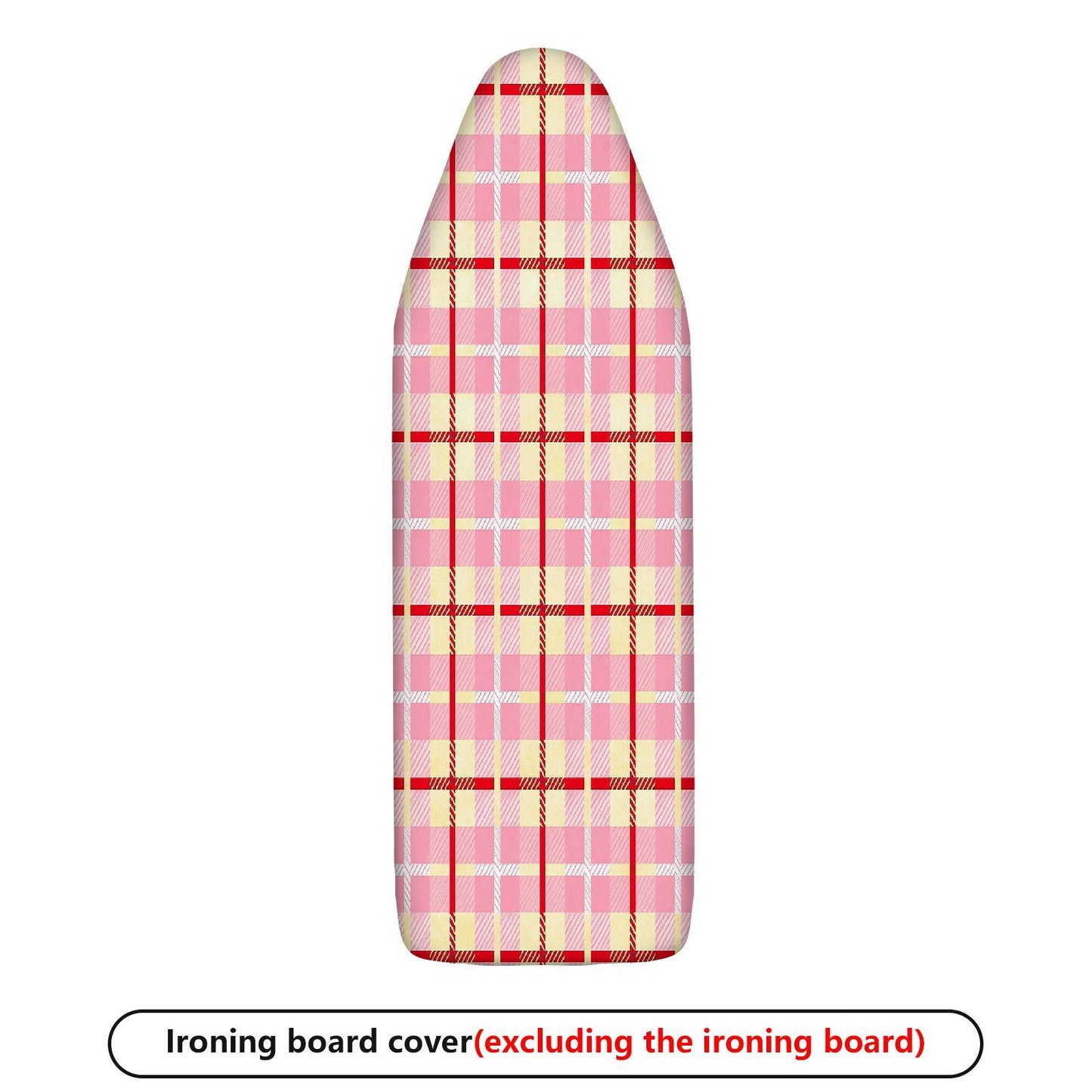 1-Piece Plaid Checkered Pink  Ironing Board Cover, Universal Size, Without Board