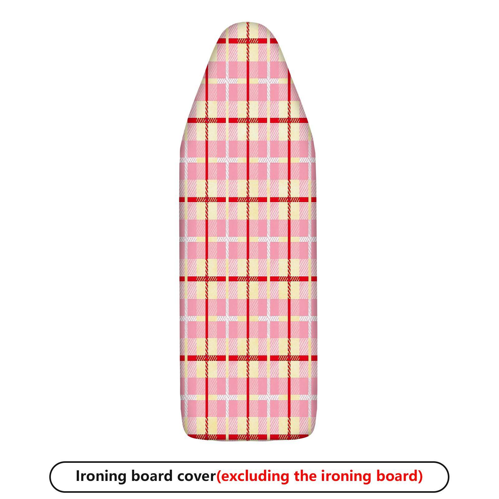 1-Piece Plaid Checkered Pink  Ironing Board Cover, Universal Size, Without Board