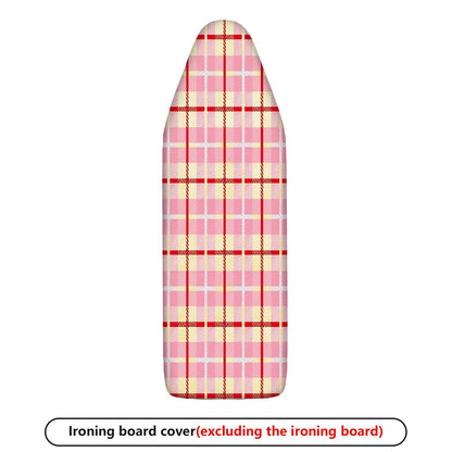 1-Piece Plaid Checkered Pink  Ironing Board Cover, Universal Size, Without Board