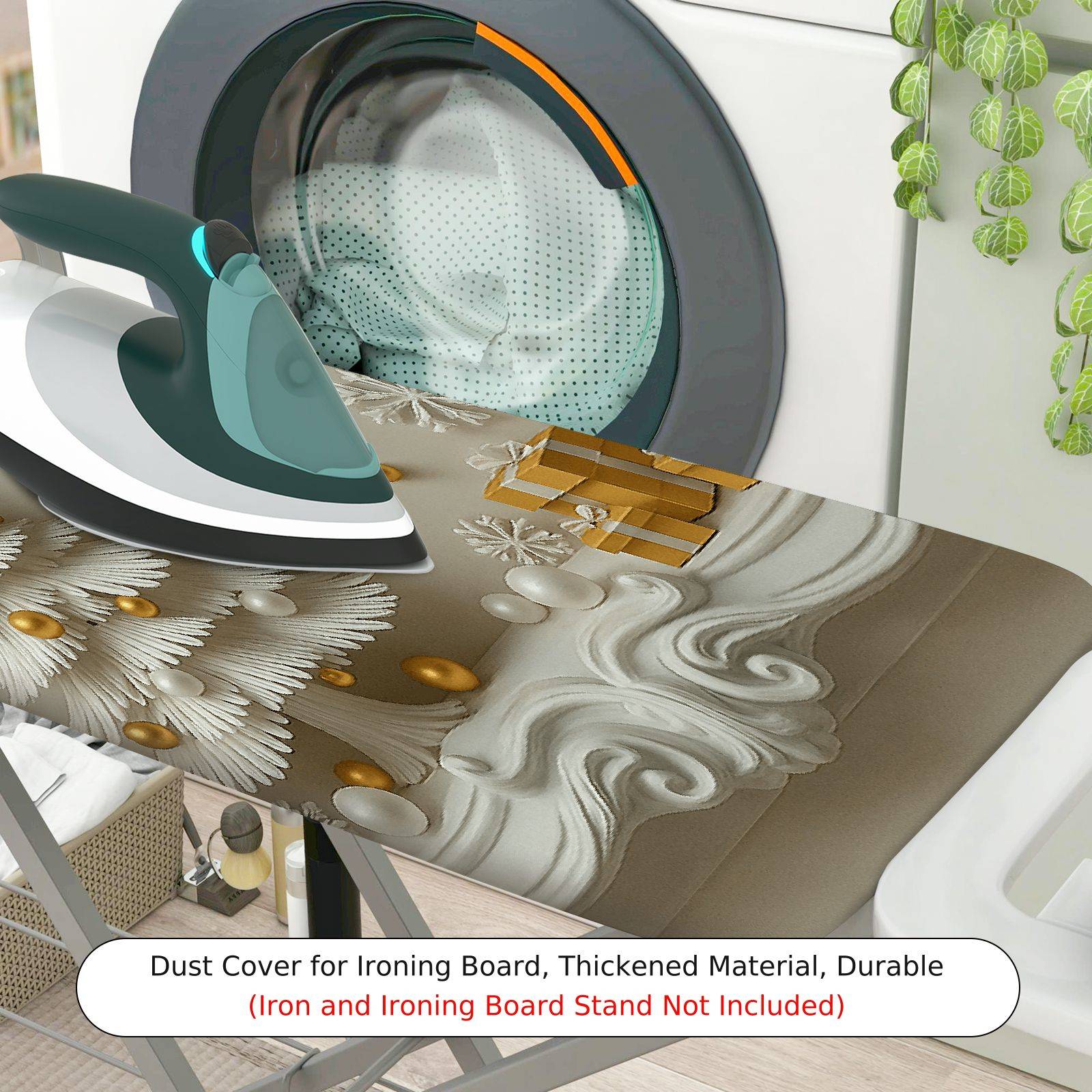 1-Piece Christmas Tree Snowflake Gift  Ironing Board Cover, Universal Size, Without Board