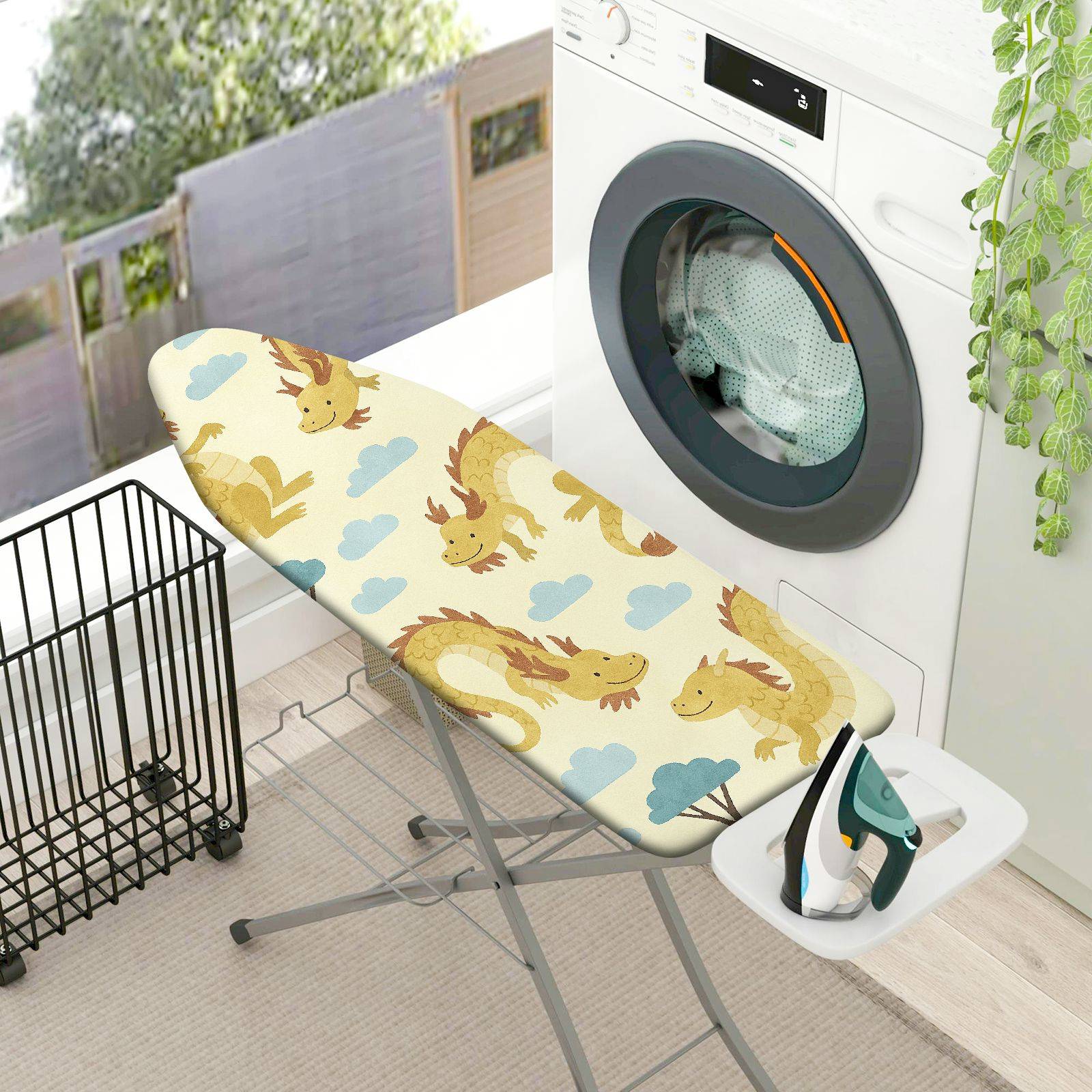 1-Piece Dragon Cloud Print Cute  Ironing Board Cover, Universal Size, Without Board