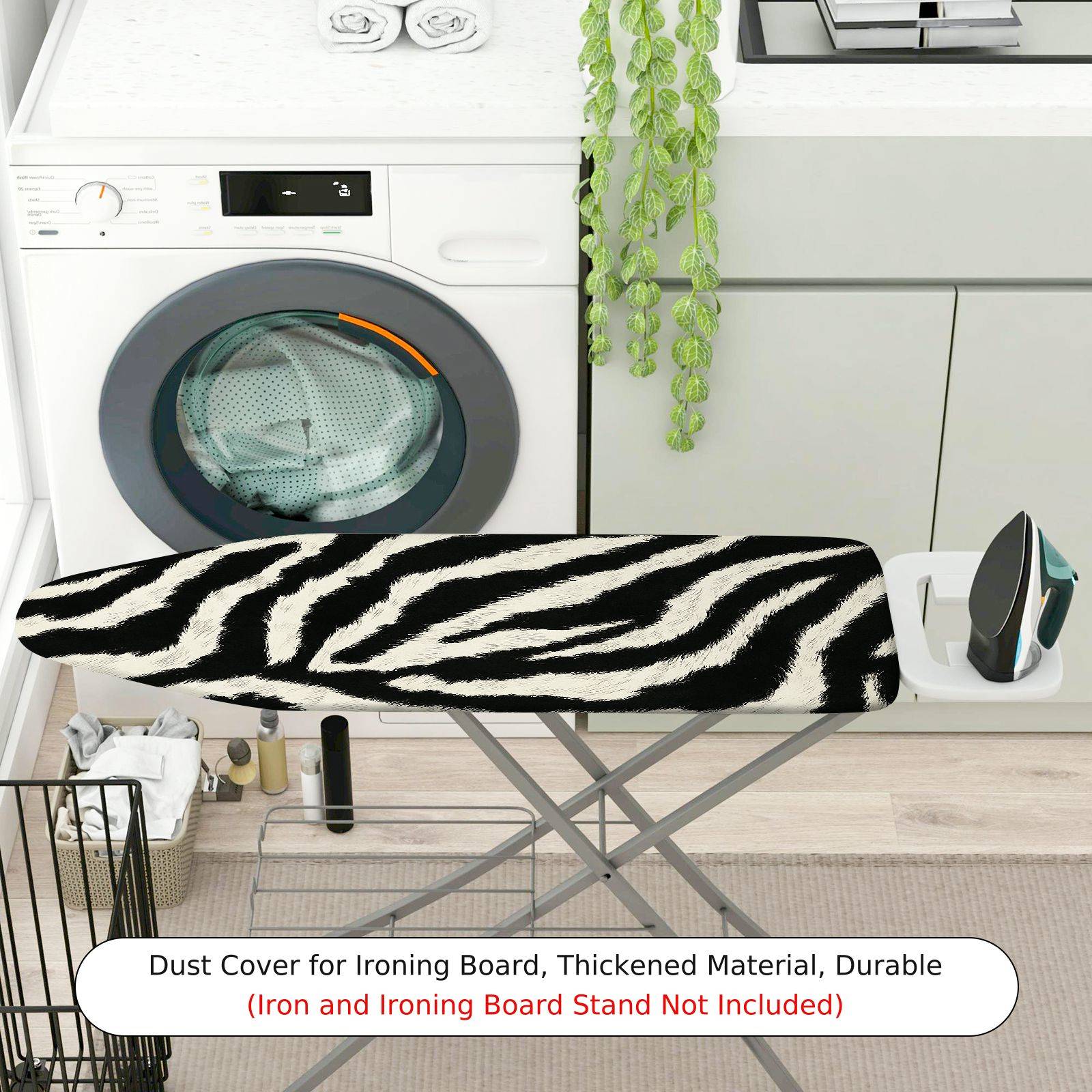 1-Piece Zebra Print Stripe Black White  Ironing Board Cover, Universal Size, Without Board
