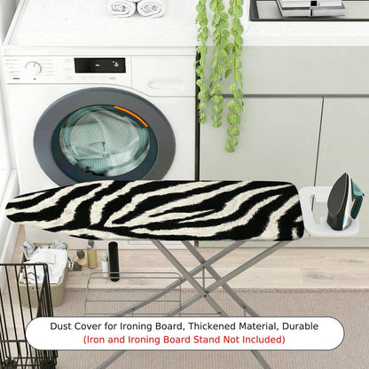 1-Piece Zebra Print Stripe Black White  Ironing Board Cover, Universal Size, Without Board