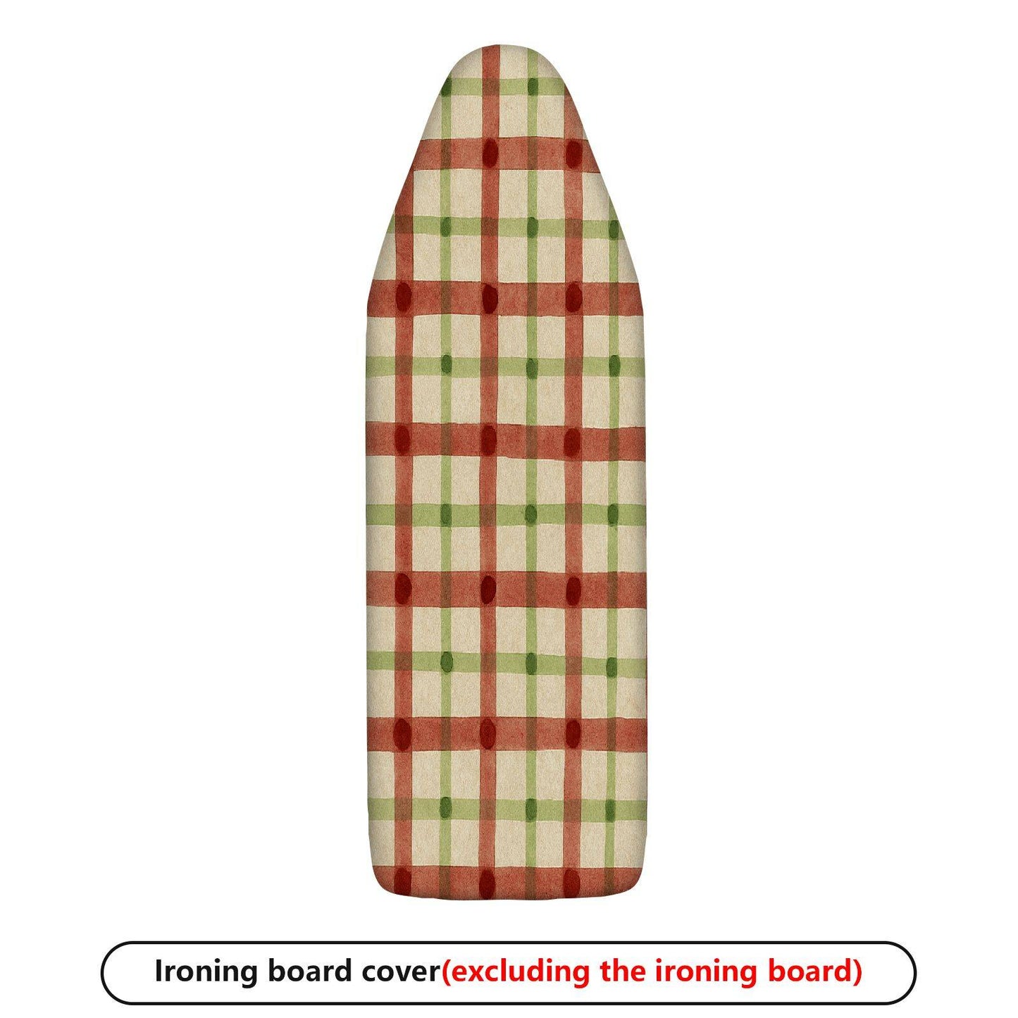 1-Piece Plaid Red Green Checkered  Ironing Board Cover, Universal Size, Without Board