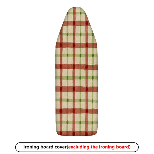 1-Piece Plaid Red Green Checkered  Ironing Board Cover, Universal Size, Without Board