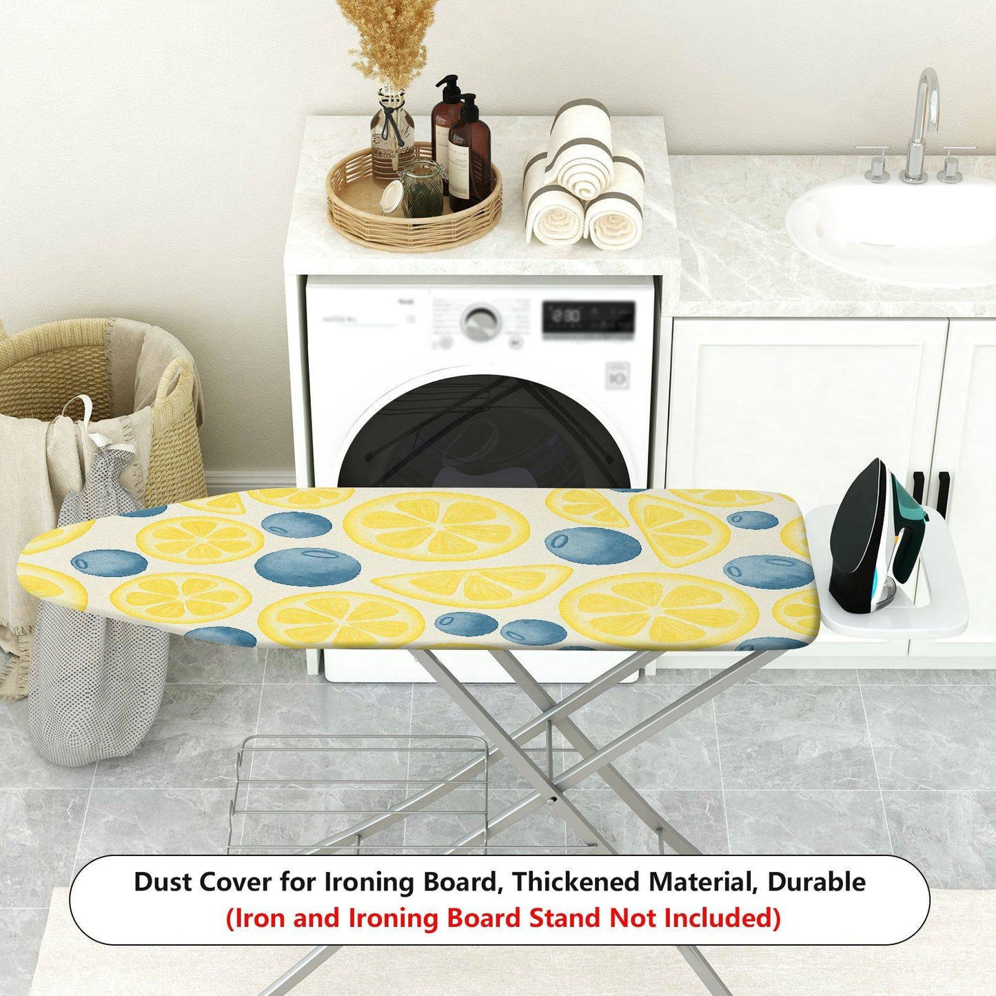 1-Piece Fruit Pattern Lemon Blueberry  Ironing Board Cover, Universal Size, Without Board