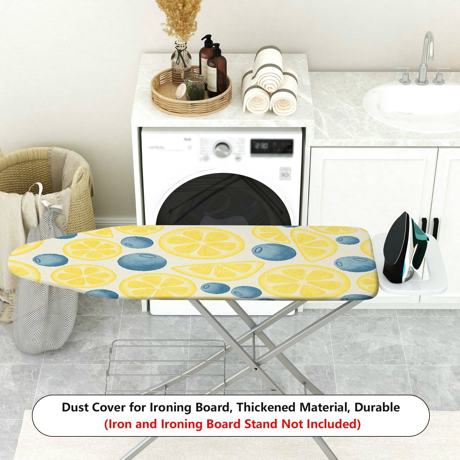 1-Piece Fruit Pattern Lemon Blueberry  Ironing Board Cover, Universal Size, Without Board