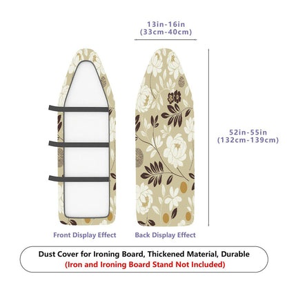 1-Piece Floral Beige Brown  Ironing Board Cover, Universal Size, Without Board