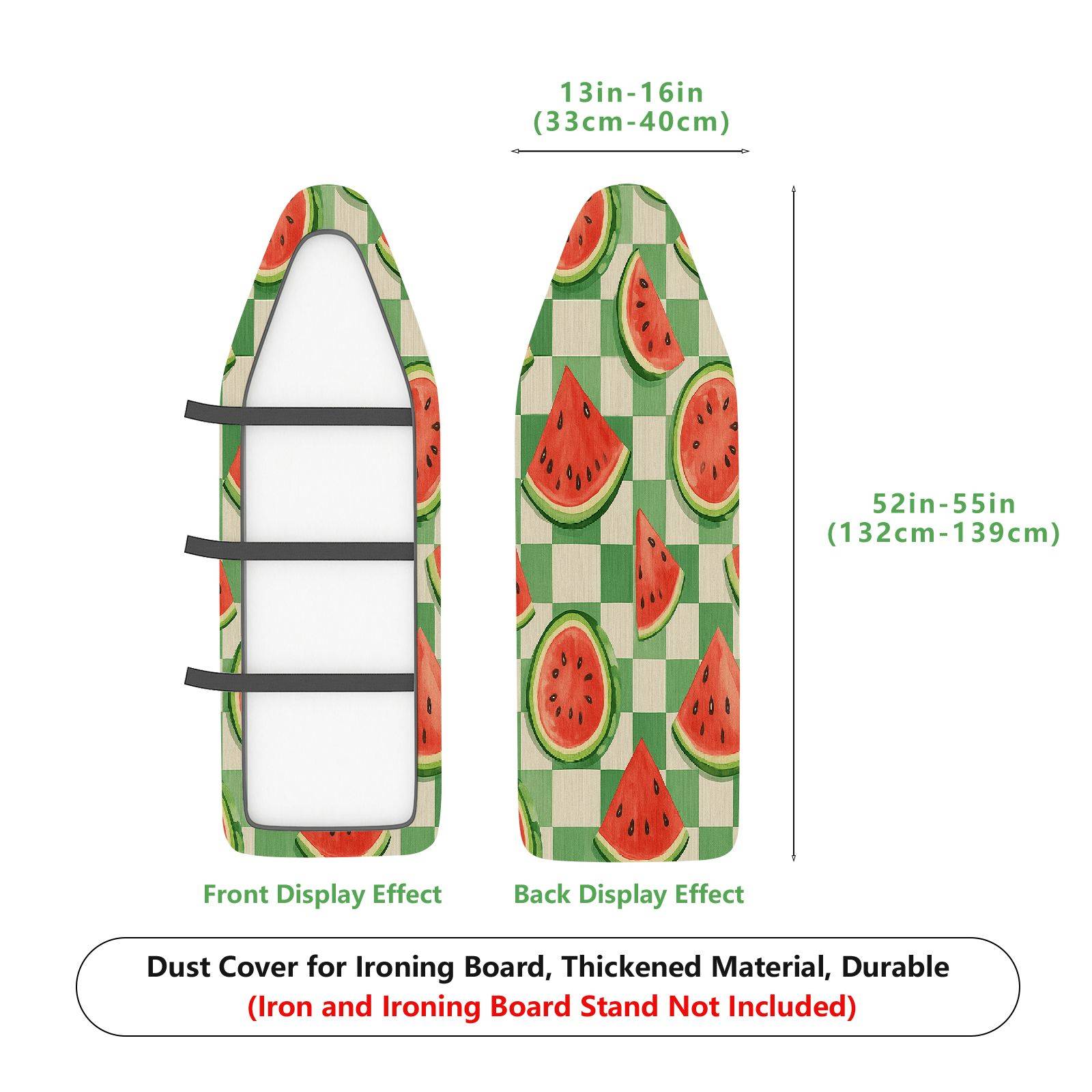 1-Piece Watermelon Checkered Cute  Ironing Board Cover, Universal Size, Without Board