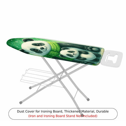1-Piece Panda Green Cute  Ironing Board Cover, Universal Size, Without Board