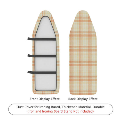 1-Piece Plaid Pattern Beige Checkered  Ironing Board Cover, Universal Size, Without Board
