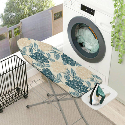 1-Piece Floral Leaf Beige Blue  Ironing Board Cover, Universal Size, Without Board
