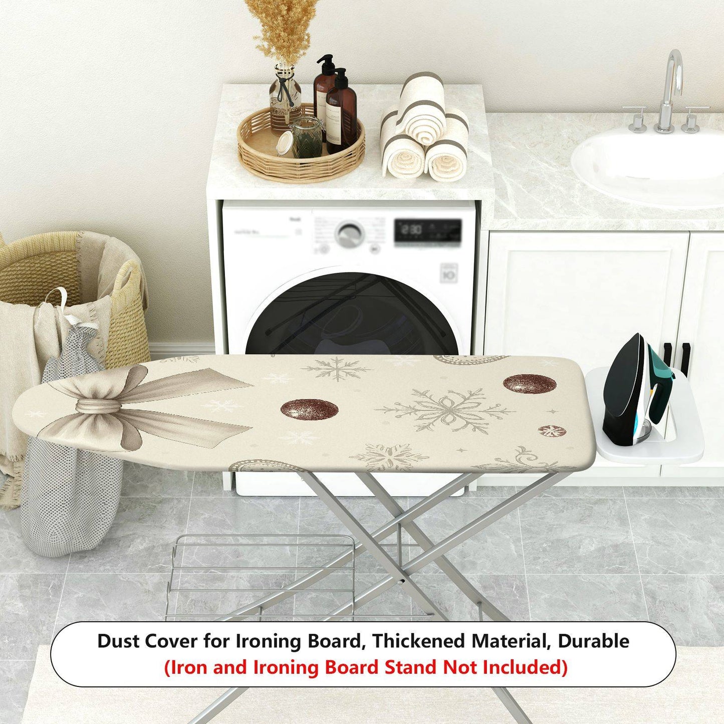 1-Piece Christmas Bow Snowflake  Ironing Board Cover, Universal Size, Without Board