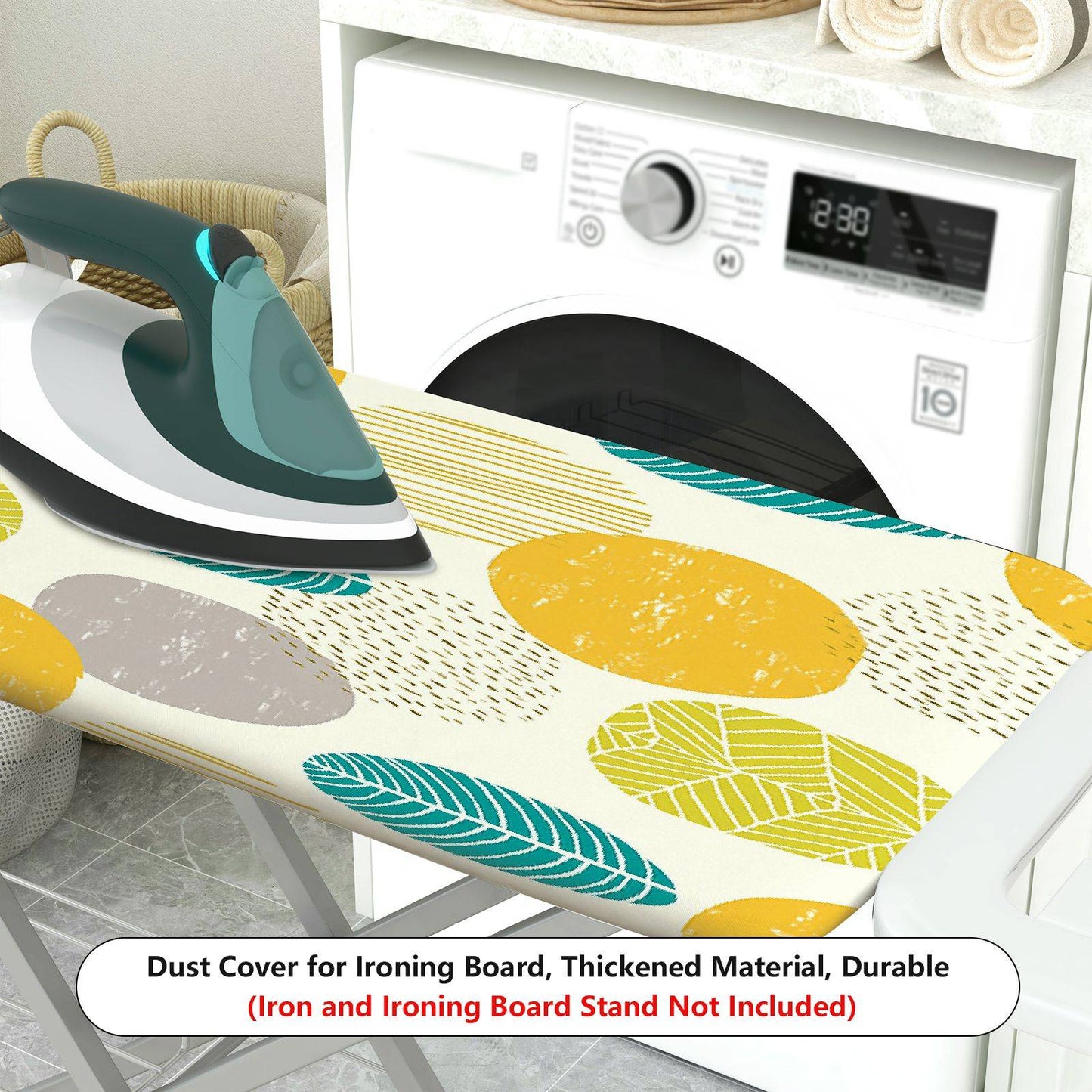 1-Piece Abstract Leaf Pattern Geometric  Ironing Board Cover, Universal Size, Without Board