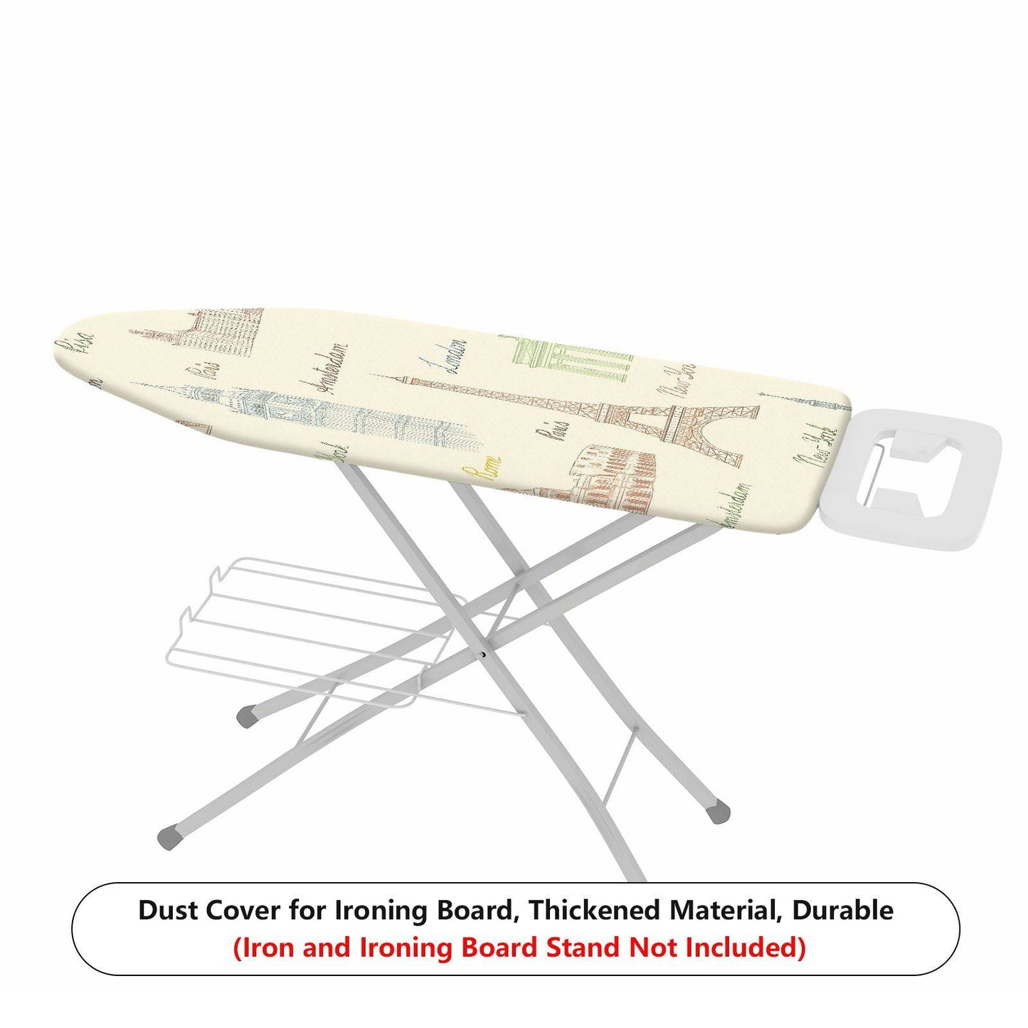 1-Piece World Landmark Architecture Eiffel Tower  Ironing Board Cover, Universal Size, Without Board