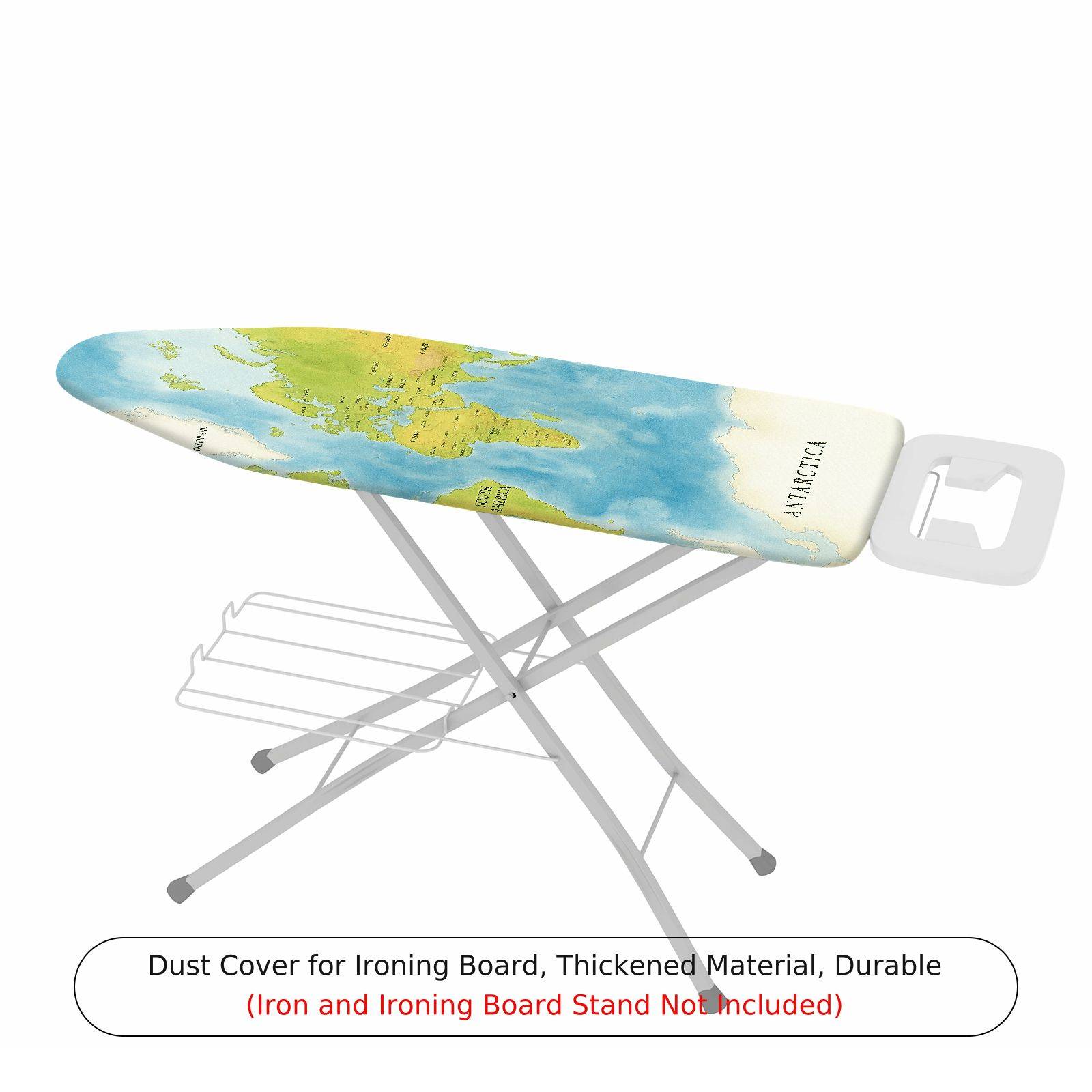 1-Piece World Map Geography Travel  Ironing Board Cover, Universal Size, Without Board