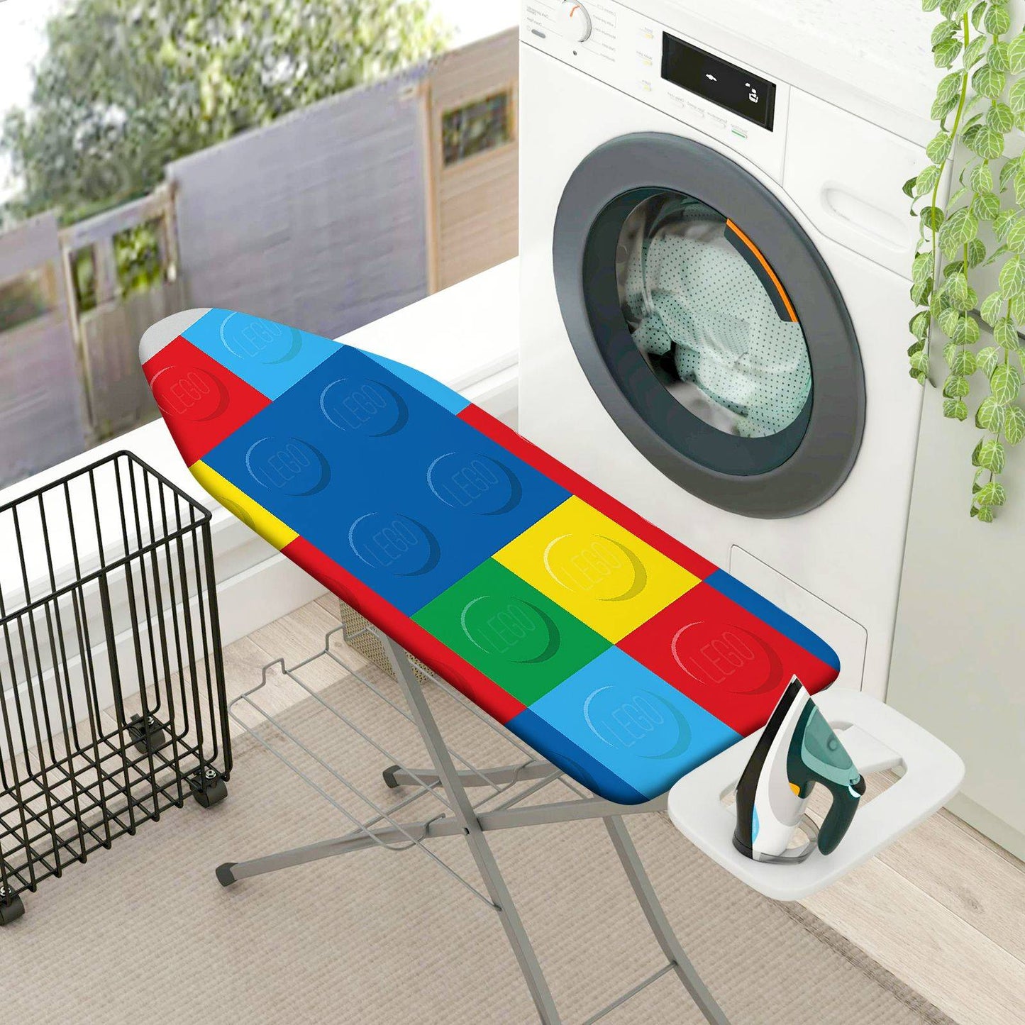 1-Piece Colorful Block Pattern Creative Fun  Ironing Board Cover, Universal Size, Without Board