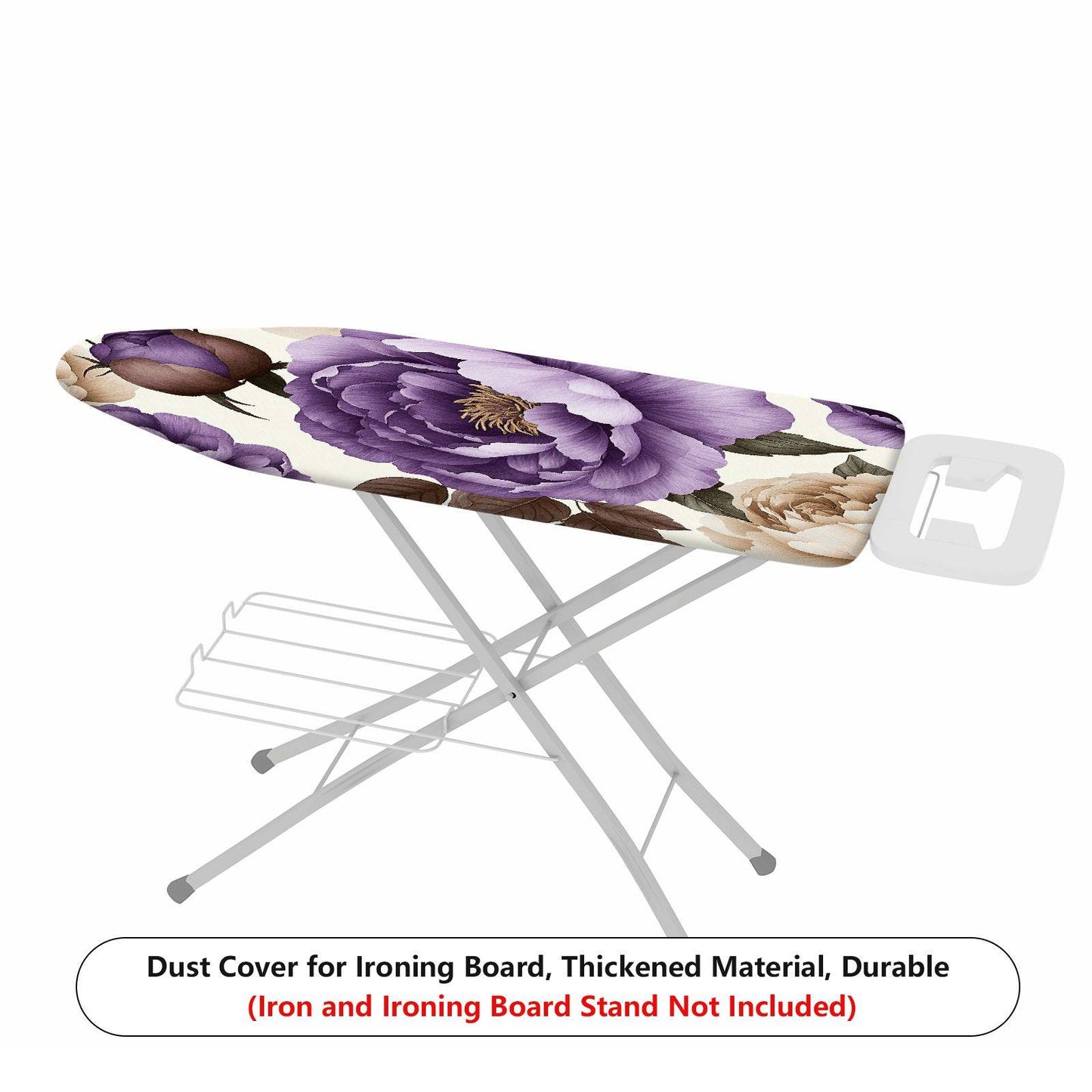 1-Piece Floral Purple Beige  Ironing Board Cover, Universal Size, Without Board