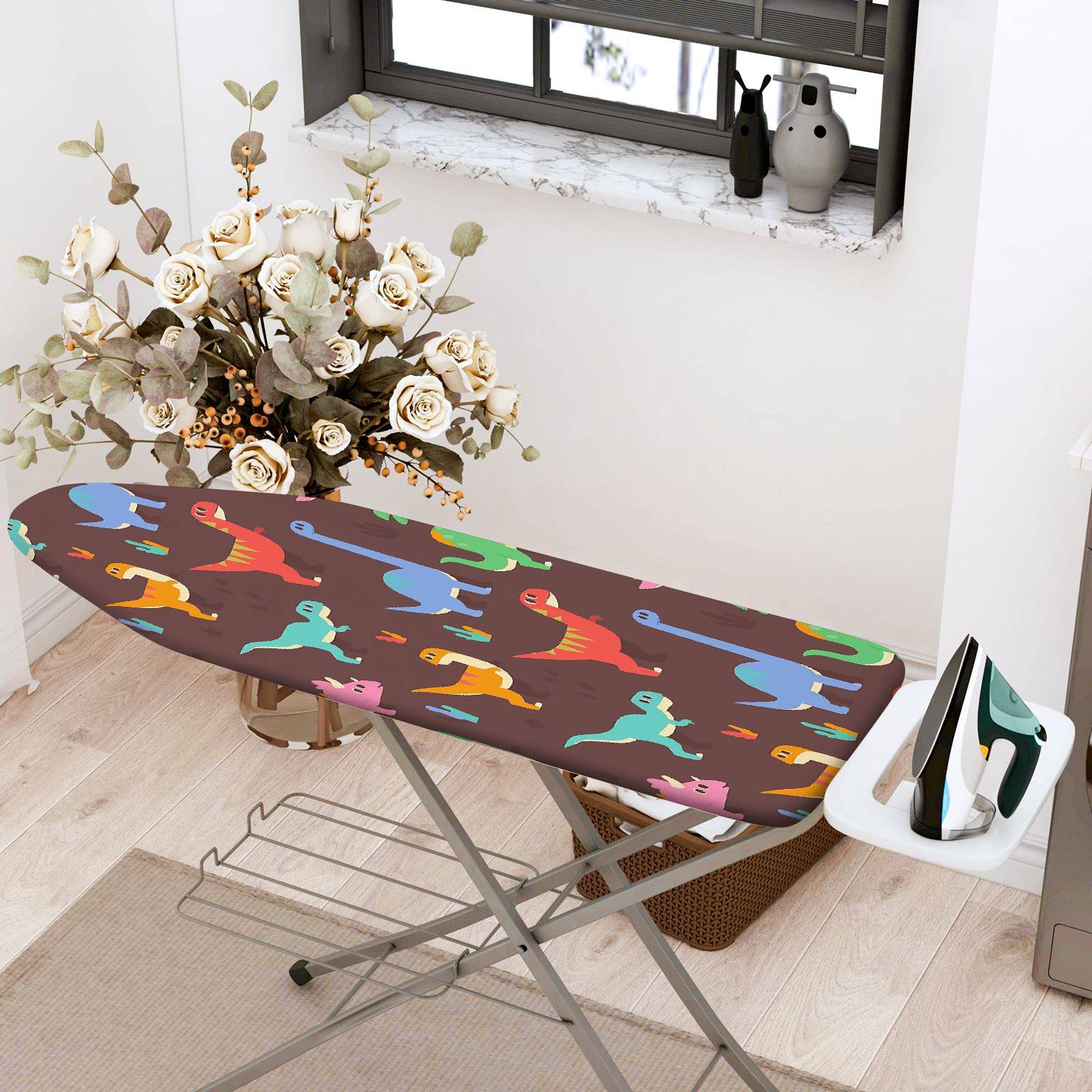1-Piece dinosaur colorful fun  Ironing Board Cover, Universal Size, Without Board