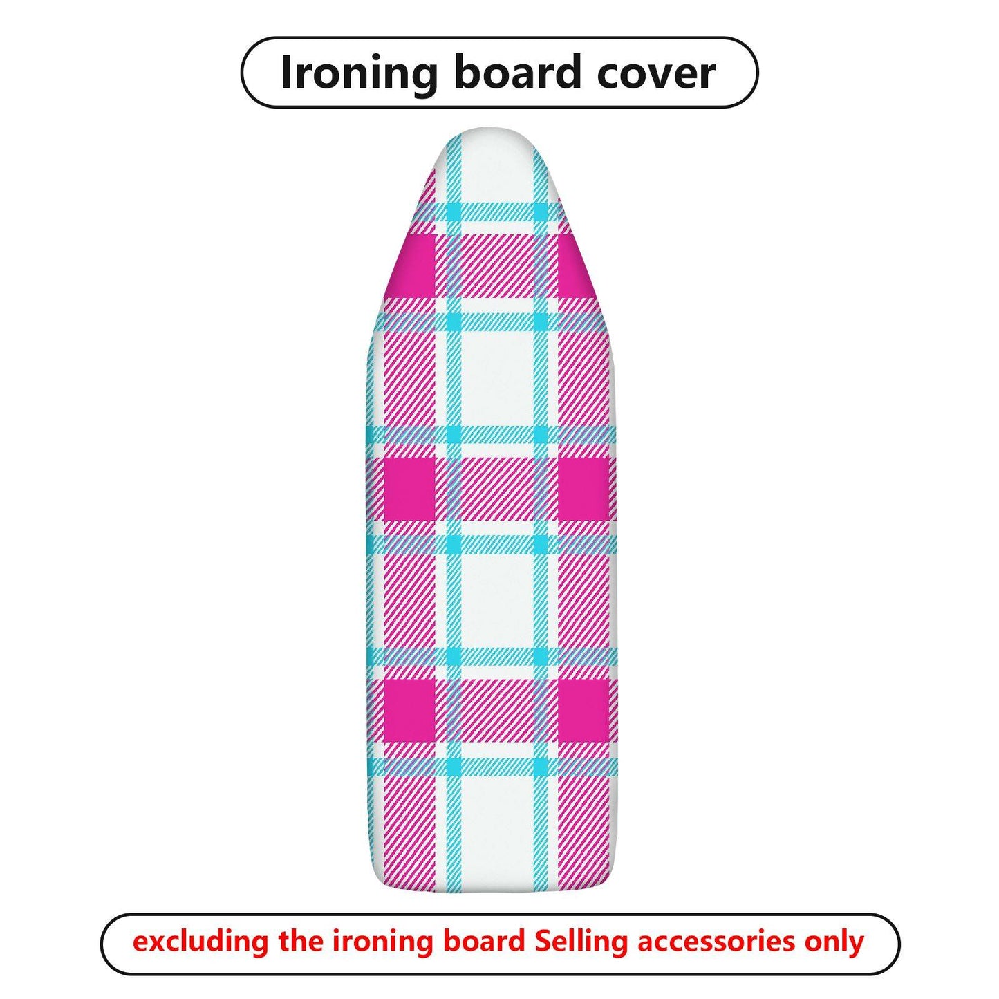 1-Piece Plaid Pink Blue  Ironing Board Cover, Universal Size, Without Board